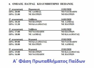 ΝΟ Καλαμάτας-Πόλο : Αναβολή παιδικού πρωταθλήματος και των αγωνιστικών υποχρεώσεων του ανδρικού