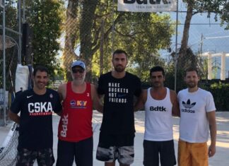 Στις εγκαταστάσεις του KBV Beach Volley οι Μιλουτίνοφ και Στρέλνιεκς με τον γυμναστή Κώστα Χατζηχρήστο