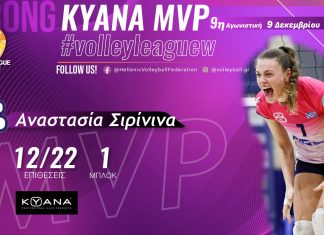 MVP της VolleyLeague η πρώην αθλήτρια του Μεσσηνιακού Σιρίνινα